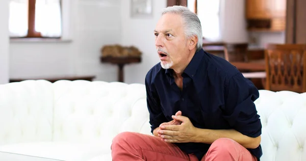 Senor Guy Watching Sports Shouting — Stock Photo, Image