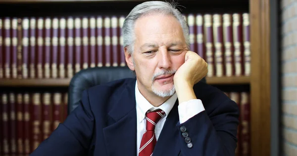 Portrait Thoughtful Manager His Office — Stock Photo, Image