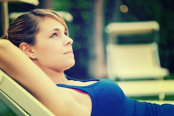 Portrait Young Woman Smiling Fitness Club — Stock Photo, Image