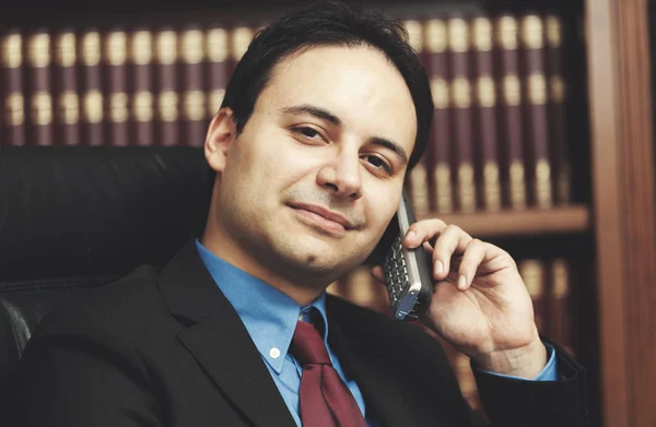 Lawyer Talking Phone Office — Stock Photo, Image