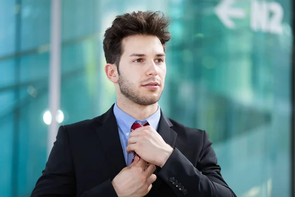 Young Handsome Businessman City — Stock Photo, Image