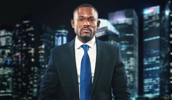 Confident African Male Manager City — Stock Photo, Image