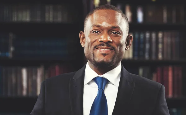 African Lawyer Smiling His Studio — Stock Photo, Image