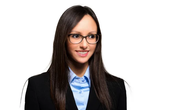 Hermosa Mujer Negocios Aislada Sobre Fondo Blanco — Foto de Stock