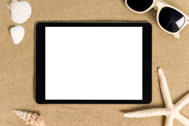 Sahil kumu, boş ekran tablet