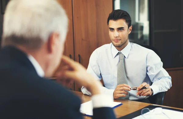 Affärsmän Jobbet Ett Möte — Stockfoto