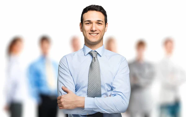 Friendly Business Leader Front His Team — Stock Photo, Image