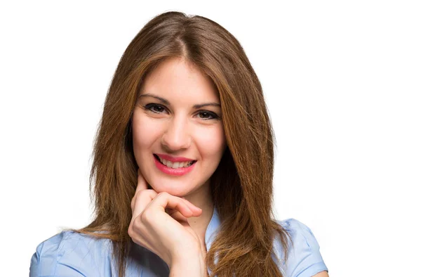 Retrato Uma Bela Mulher Negócios Sorrindo — Fotografia de Stock