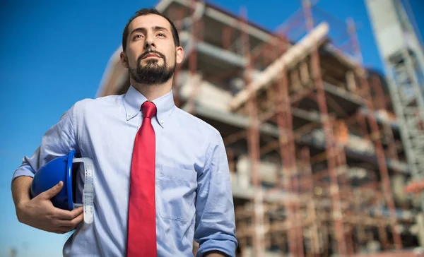 Portret Van Een Knappe Ingenieur — Stockfoto