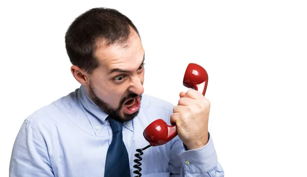 Angry Businessman Phone Royalty Free Stock Images