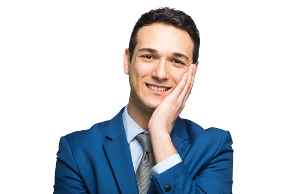 Lächelnder Junger Manager Isoliert Auf Weißem Hintergrund — Stockfoto