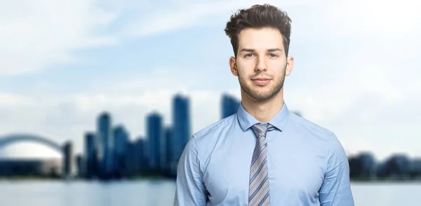 Hombre Negocios Guapo Ciudad — Foto de Stock