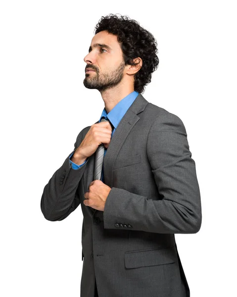 Retrato Hombre Negocios Serio Aislado Sobre Fondo Blanco — Foto de Stock