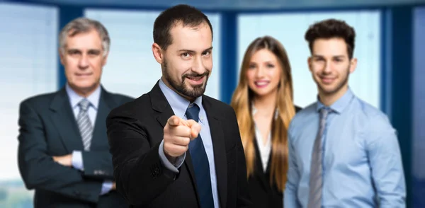 Equipe Negócios Sorrindo Escritório — Fotografia de Stock