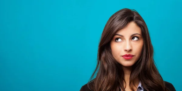 Retrato Una Hermosa Joven Pensando — Foto de Stock