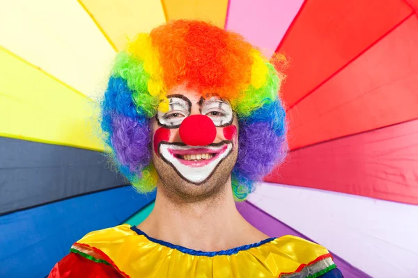 Rolig Clown Färgstark Bakgrund — Stockfoto