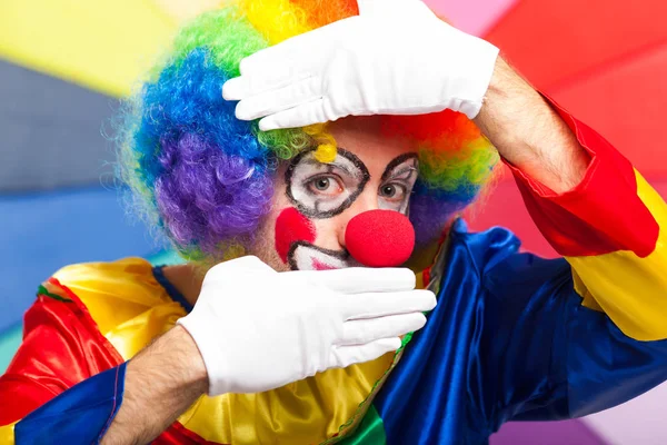 Rolig Clown Färgstark Bakgrund — Stockfoto