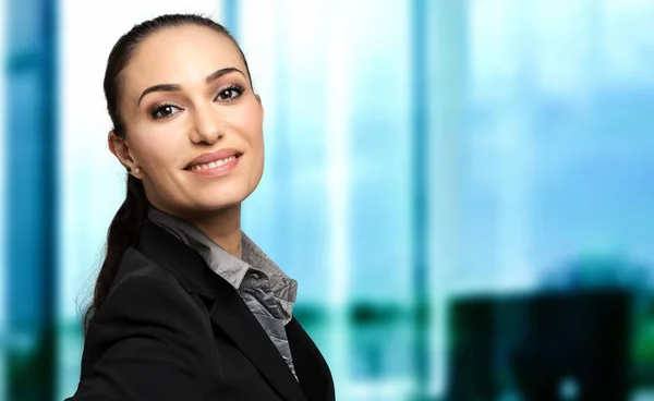 Smiling Businesswoman Office — Stock Photo, Image