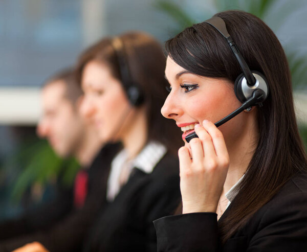 Call center operators in office 