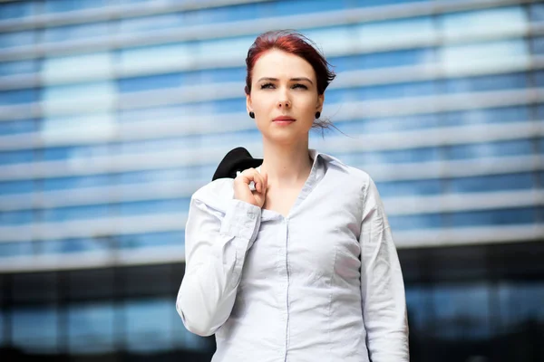 Confident Young Female Manager Outdoor Modern Urban Setting — Stock Photo, Image