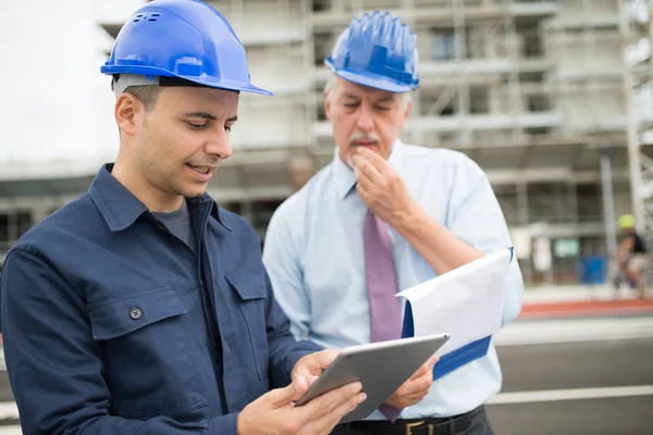 Építész Elmagyarázza Teendő Hogy Site Manager — Stock Fotó