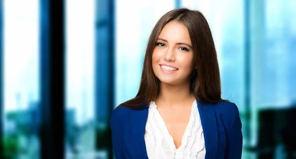 Young Businesswoman Smiling Office — Stock Photo, Image