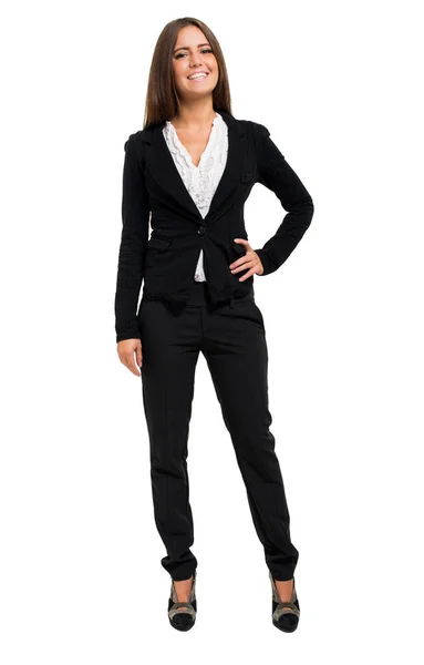 Young Businesswoman Smiling Full Length Portrait — Stock Photo, Image