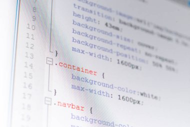 Programlama konsepti, ekrandaki kod, CSS biçimi sayfası