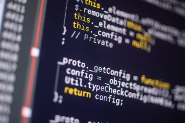 Monitörde Java betik kodu, programlama kavramı