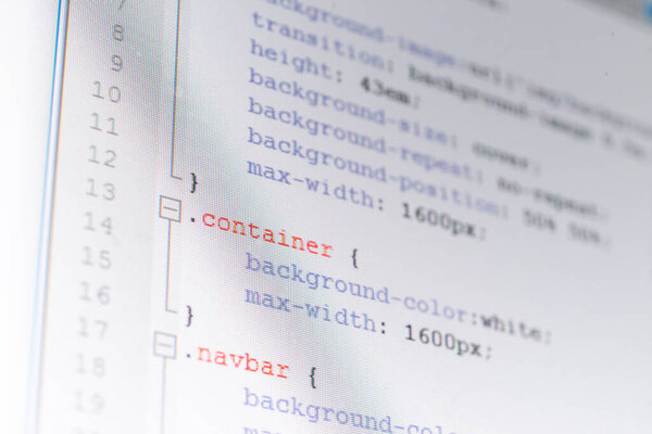 Programming concept, code on a monitor, CSS style sheet