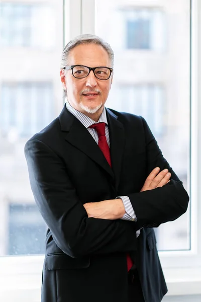 Smiling Businessman His Office — Stock Photo, Image