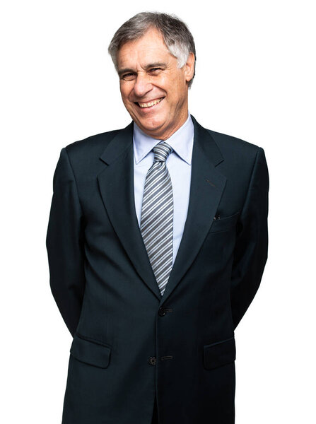 Closeup portrait of a smiling mature businessman