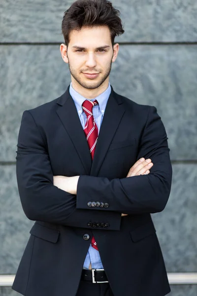 Young Businessman Crossed Arms — Stock Photo, Image