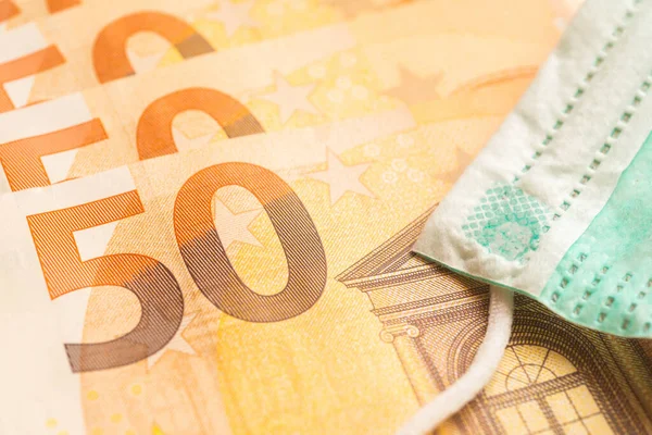 Máscara Notas Euros — Fotografia de Stock