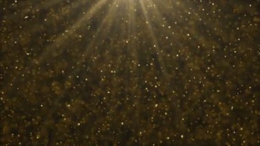 Altın parçacıkları. Arka plan rahatlatıcı doğal yüzen organik parçacıklar üzerinde güzel. Işıltılı parçacıklar Bokeh ile. Ağır çekim.