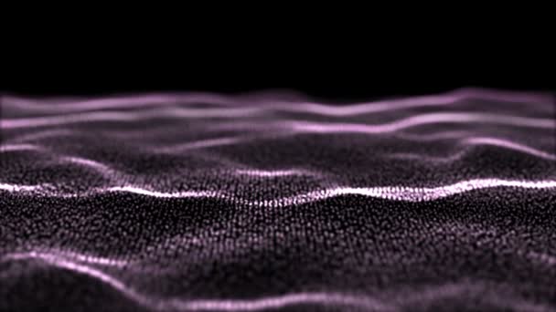 Violette Teilchen. natürliche schwimmende organische Teilchen auf herrlich entspanntem Hintergrund. Glitzerpartikel mit Bokeh. Zeitlupe. — Stockvideo