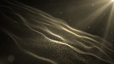 Altın parçacıkları. Arka plan rahatlatıcı doğal yüzen organik parçacıklar üzerinde güzel. Işıltılı parçacıklar Bokeh ile. Ağır çekim.