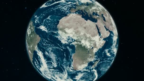 Rotation de la Terre, Le monde tourne, Rotation complète, Planète réaliste tournant 360 degrés — Video