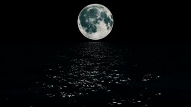 Ay ışığında yol denizden