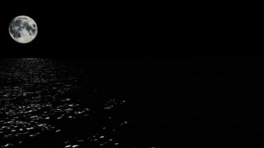 Ay ışığında yol denizden