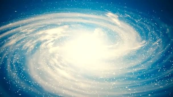 Красивая космическая сцена с вращающейся галактикой — стоковое видео