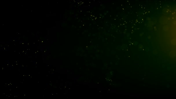 Movimento de ouro fundo. Poeira de ouro do universo com estrelas sobre fundo preto. Movimento abstrato de partículas. — Vídeo de Stock