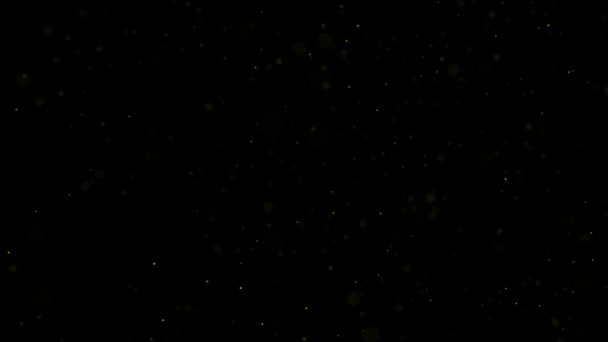 Movimento de ouro fundo. Poeira de ouro do universo com estrelas sobre fundo preto. Movimento abstrato de partículas. — Vídeo de Stock