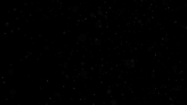 Movimento de ouro fundo. Poeira de ouro do universo com estrelas sobre fundo preto. Movimento abstrato de partículas. — Vídeo de Stock