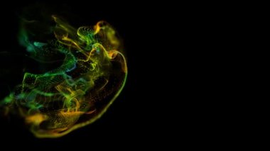 Sıvı parçacıkların soyut backgraund. Güzel arka plan rahatlatıcı üzerinde. Işıltılı parçacıklar Bokeh ile. Ağır çekim