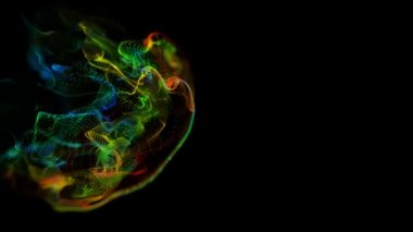 Sıvı parçacıkların soyut backgraund. Güzel arka plan rahatlatıcı üzerinde. Işıltılı parçacıklar Bokeh ile. Ağır çekim