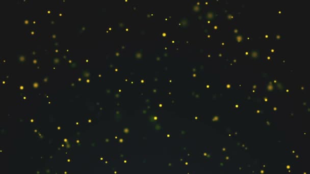 Το τρεμόπαιγμα σωματίδια, τυχαία κίνηση των σωματιδίων. Στο όμορφο χαλαρωτικό φόντο. Ακτινοβολώντας μόρια με Bokeh — Αρχείο Βίντεο