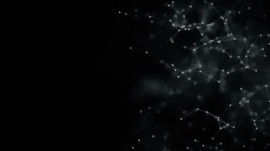 Hareketli çizgiler, noktalar ve üçgenler ile soyut güzel geometrik arka plan. Plexus Fantasy soyut teknoloji.