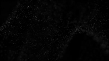 Titreşen parçacıklar, parçacıkların rasgele hareket. Güzel arka plan rahatlatıcı üzerinde. Bokeh ile ışıltılı parçacıklar