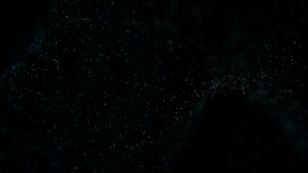 Flickering Particles, random motion of particles.On beatiful relaxing Background. Glittering Particles With Bokeh — Stock Video